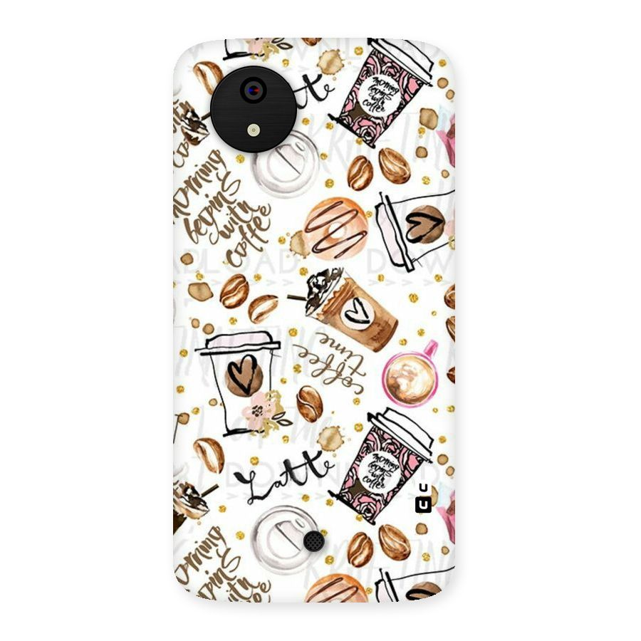 Cute Coffee Pattern Back Case for Micromax Canvas A1