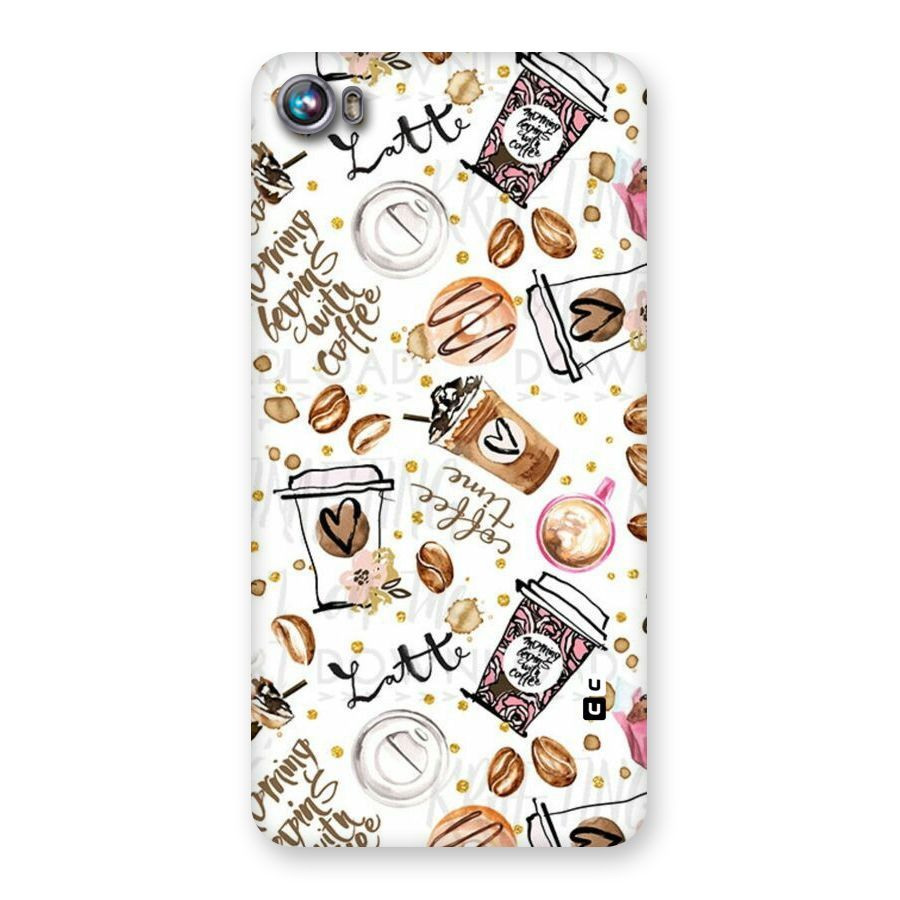 Cute Coffee Pattern Back Case for Micromax Canvas Fire 4 A107