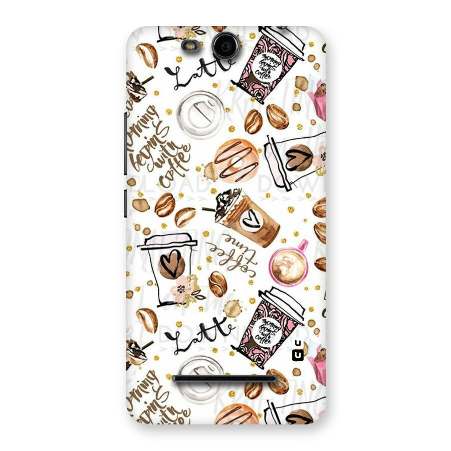 Cute Coffee Pattern Back Case for Micromax Canvas Juice 3 Q392