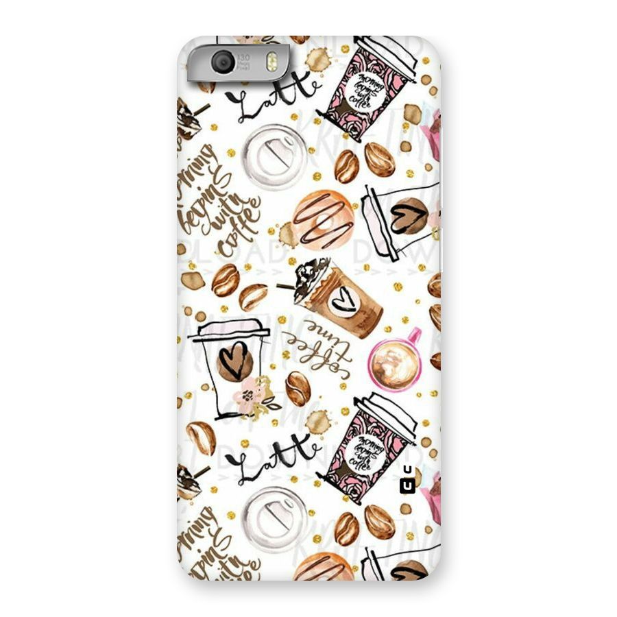 Cute Coffee Pattern Back Case for Micromax Canvas Knight 2