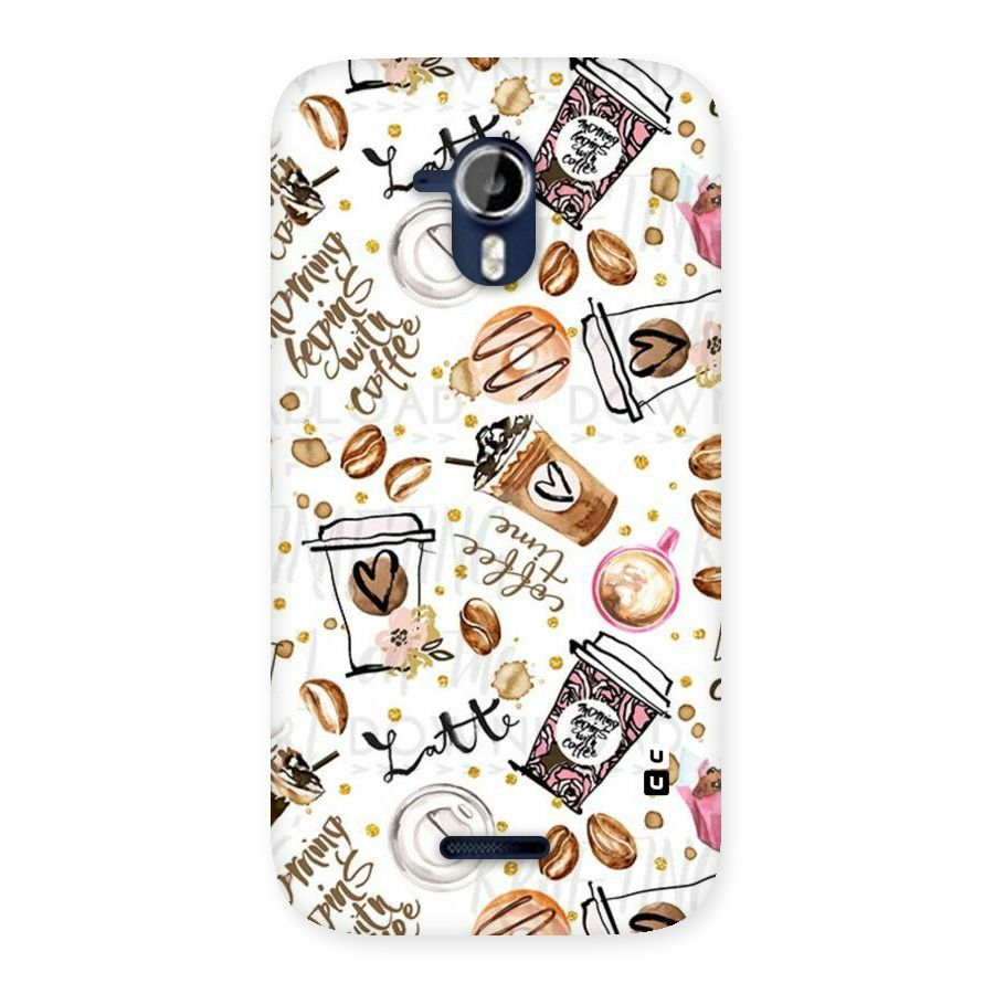 Cute Coffee Pattern Back Case for Micromax Canvas Magnus A117