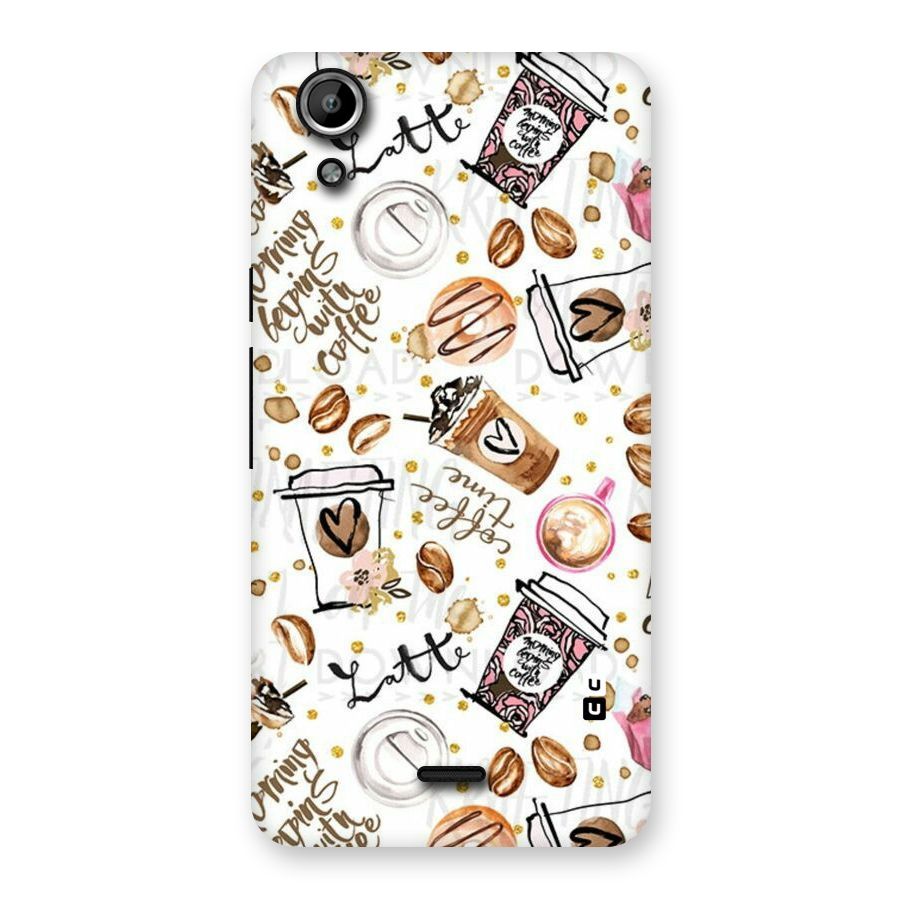 Cute Coffee Pattern Back Case for Micromax Canvas Selfie Lens Q345