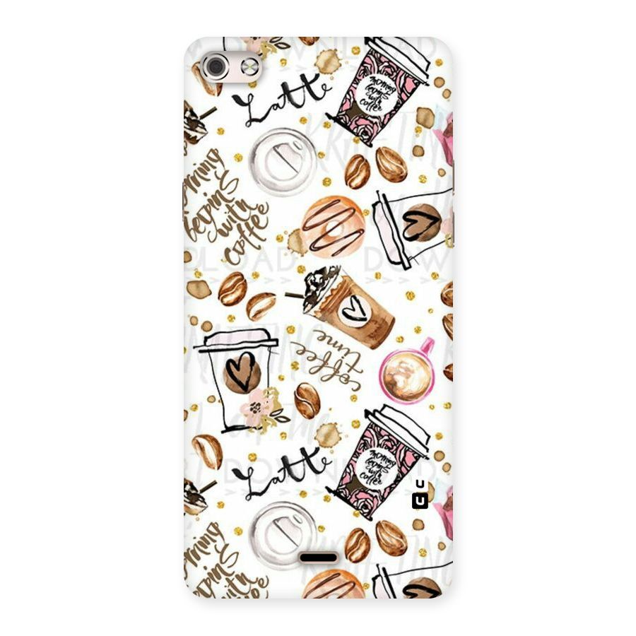 Cute Coffee Pattern Back Case for Micromax Canvas Silver 5