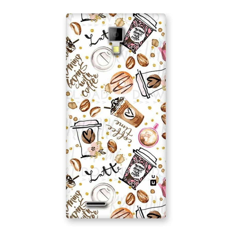 Cute Coffee Pattern Back Case for Micromax Canvas Xpress A99