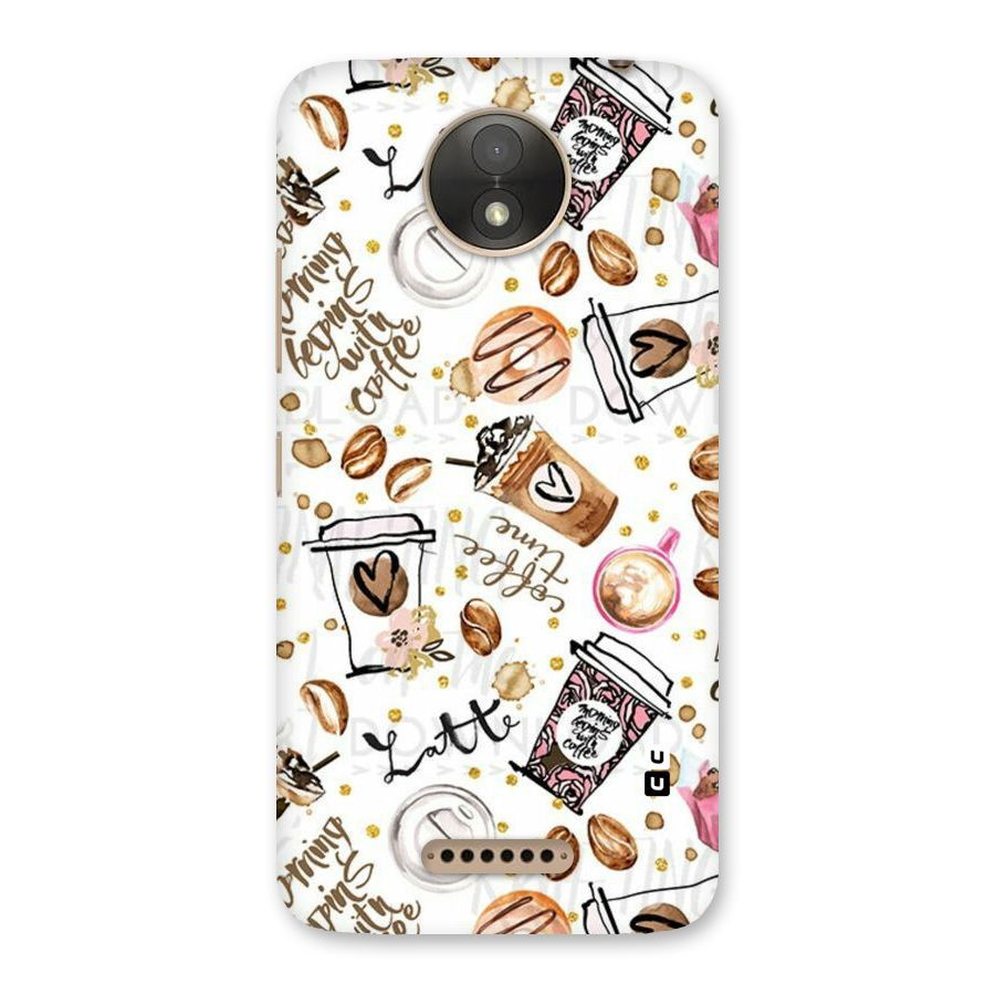 Cute Coffee Pattern Back Case for Moto C Plus