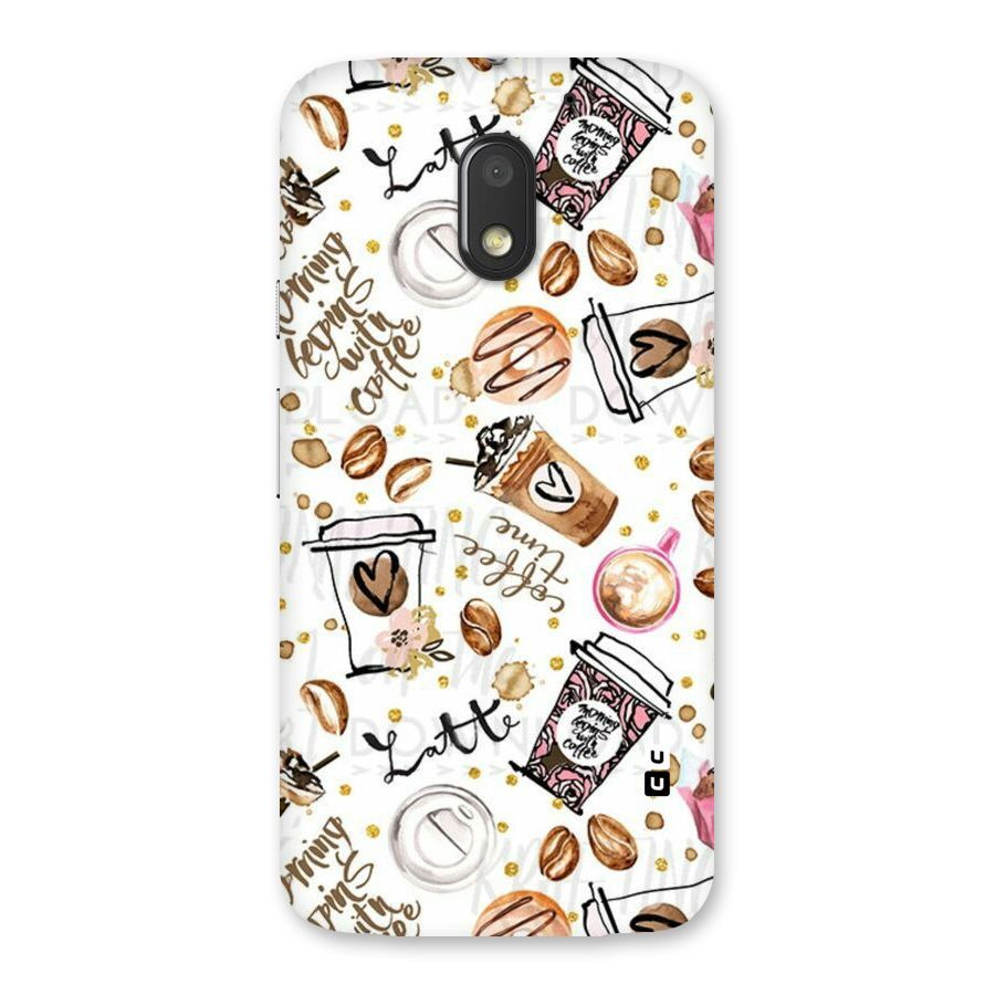 Cute Coffee Pattern Back Case for Moto E3 Power