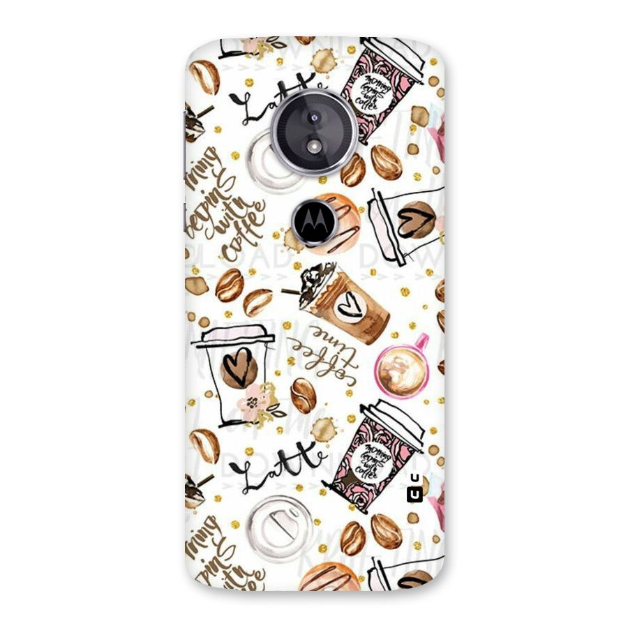 Cute Coffee Pattern Back Case for Moto E5