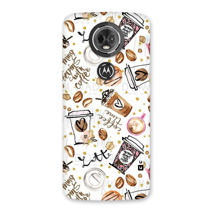 Cute Coffee Pattern Back Case for Moto E5 Plus