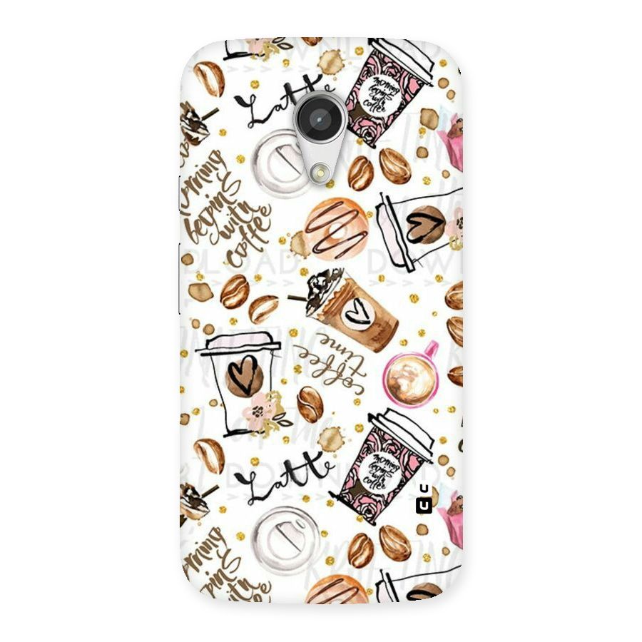 Cute Coffee Pattern Back Case for Moto G 2nd Gen
