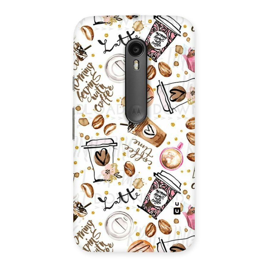 Cute Coffee Pattern Back Case for Moto G Turbo