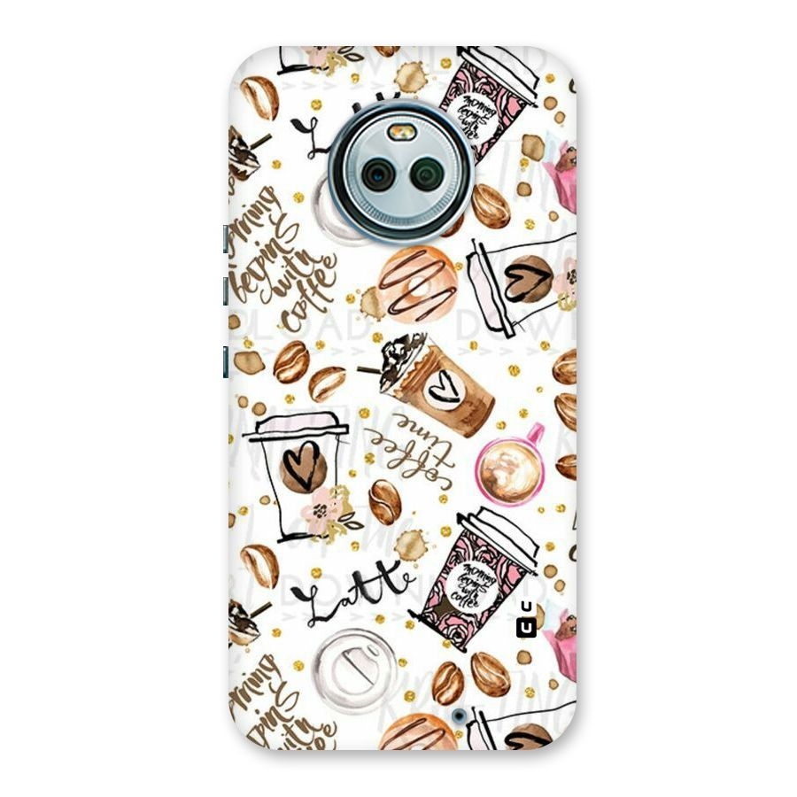 Cute Coffee Pattern Back Case for Moto X4