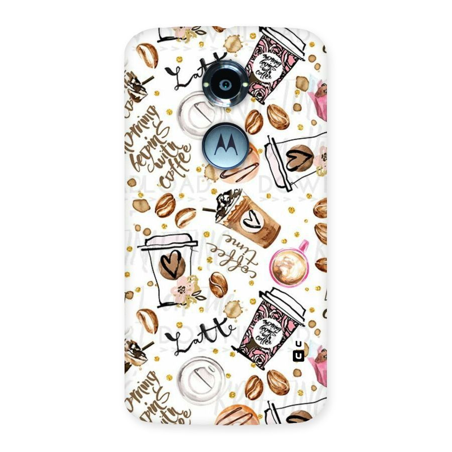 Cute Coffee Pattern Back Case for Moto X 2nd Gen