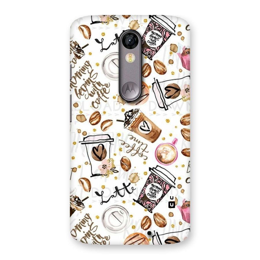 Cute Coffee Pattern Back Case for Moto X Force