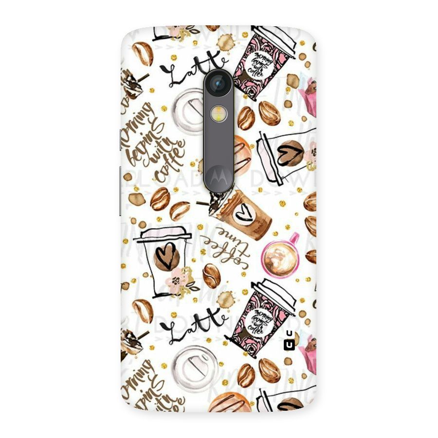 Cute Coffee Pattern Back Case for Moto X Play