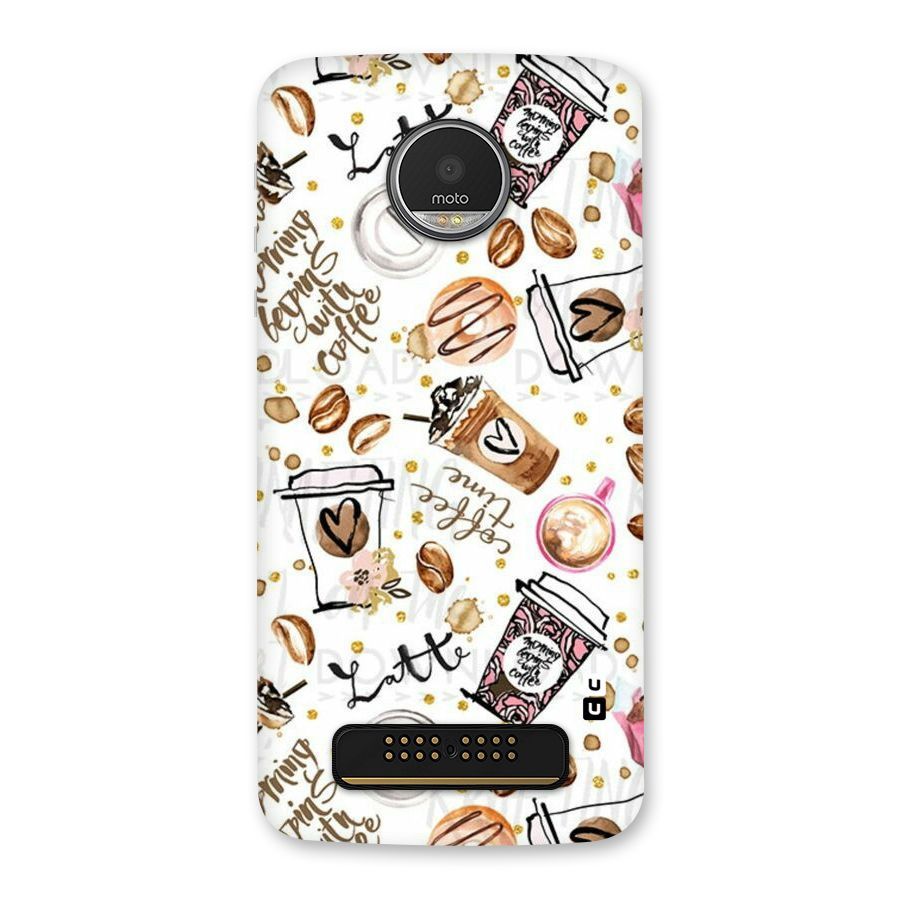 Cute Coffee Pattern Back Case for Moto Z Play