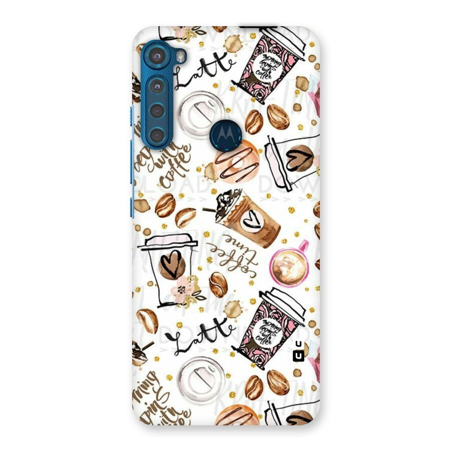 Cute Coffee Pattern Back Case for Motorola One Fusion Plus