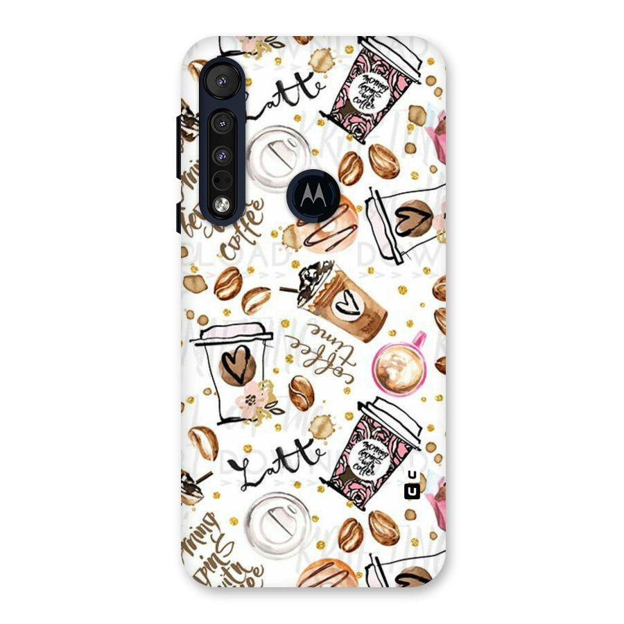 Cute Coffee Pattern Back Case for Motorola One Macro