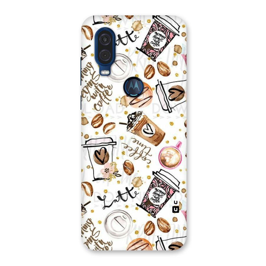 Cute Coffee Pattern Back Case for Motorola One Vision