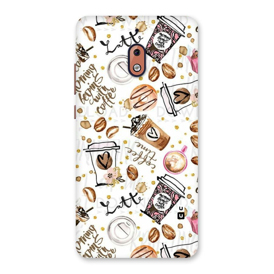 Cute Coffee Pattern Back Case for Nokia 2.1