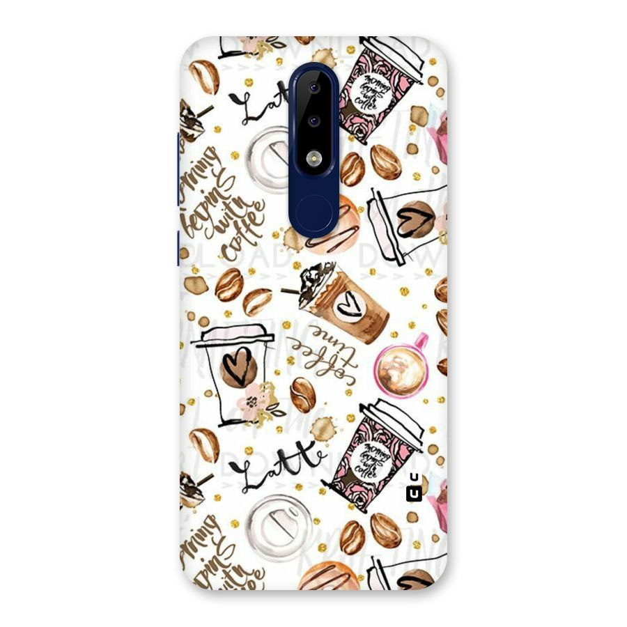 Cute Coffee Pattern Back Case for Nokia 5.1 Plus