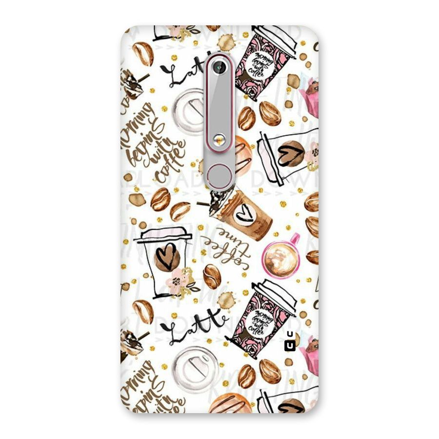 Cute Coffee Pattern Back Case for Nokia 6.1