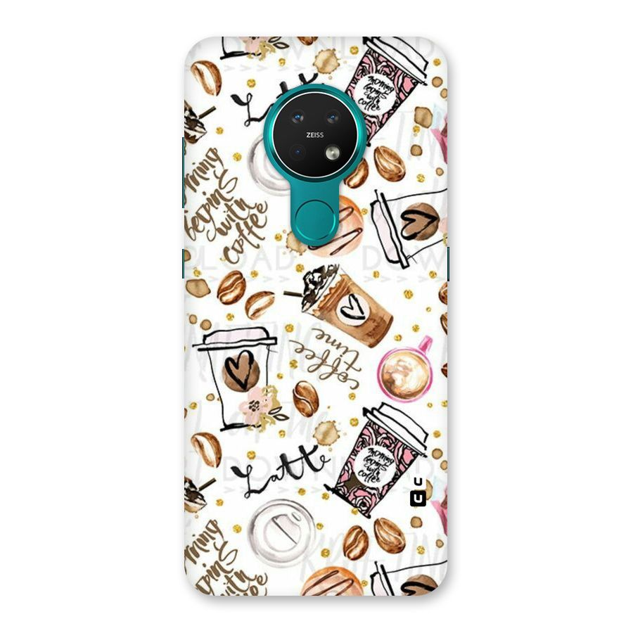 Cute Coffee Pattern Back Case for Nokia 7.2