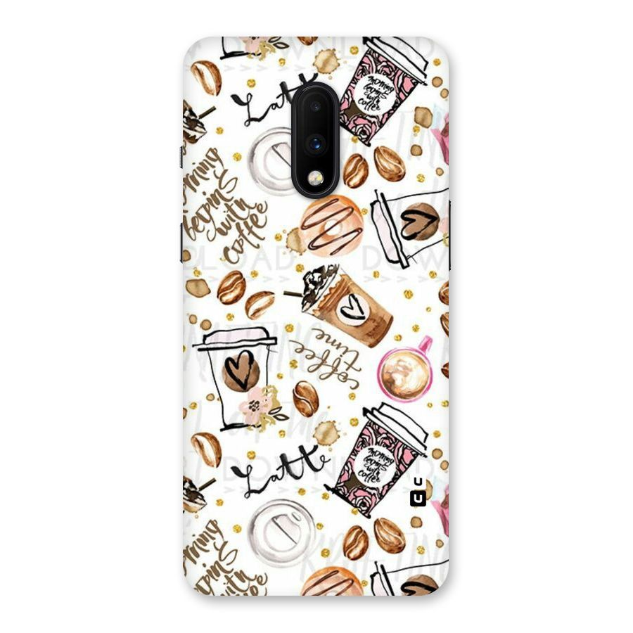 Cute Coffee Pattern Back Case for OnePlus 7