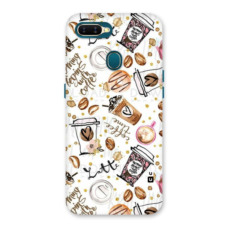 Cute Coffee Pattern Back Case for Oppo A11k
