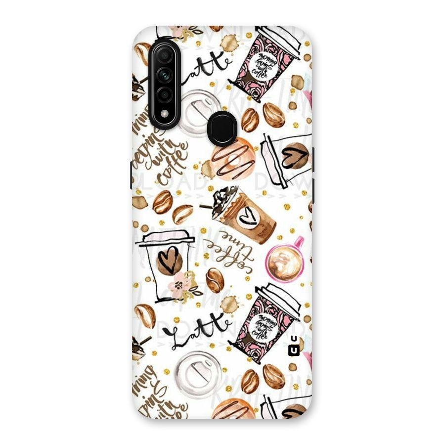 Cute Coffee Pattern Back Case for Oppo A31