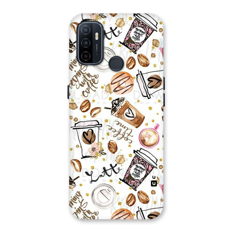 Cute Coffee Pattern Back Case for Oppo A32
