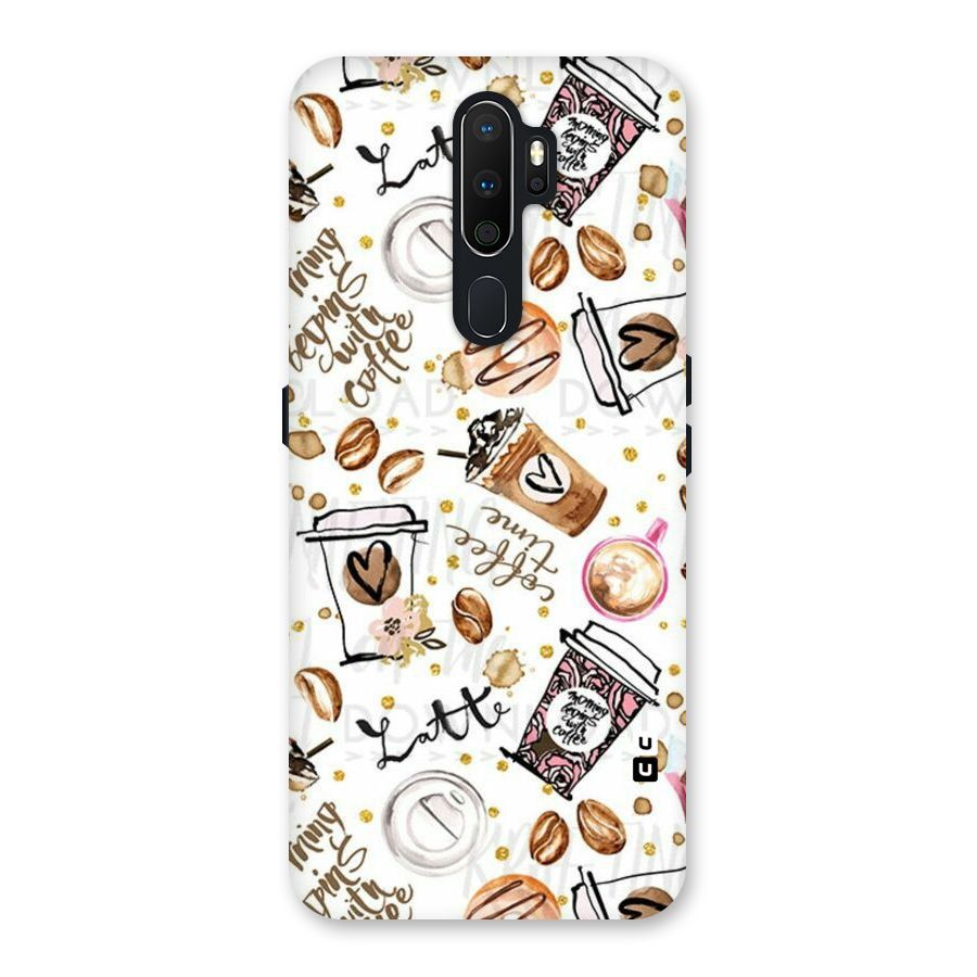 Cute Coffee Pattern Back Case for Oppo A5 (2020)