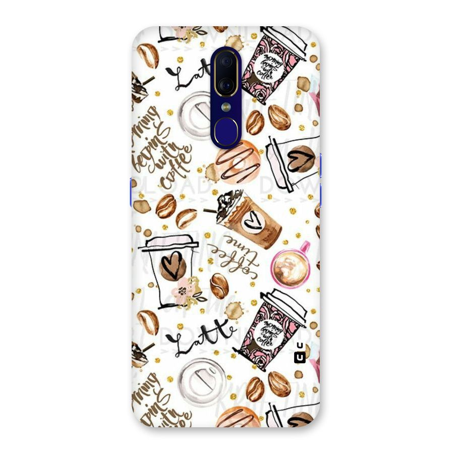 Cute Coffee Pattern Back Case for Oppo A9