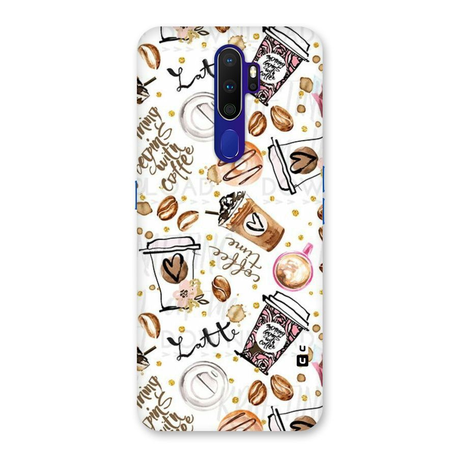 Cute Coffee Pattern Back Case for Oppo A9 (2020)
