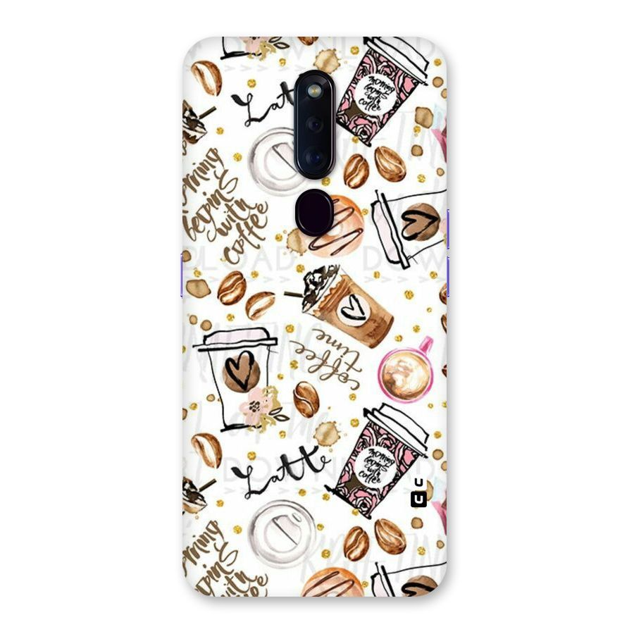 Cute Coffee Pattern Back Case for Oppo F11 Pro
