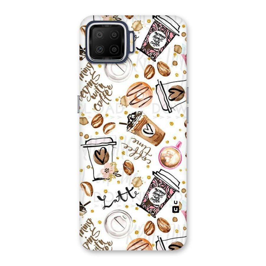 Cute Coffee Pattern Back Case for Oppo F17