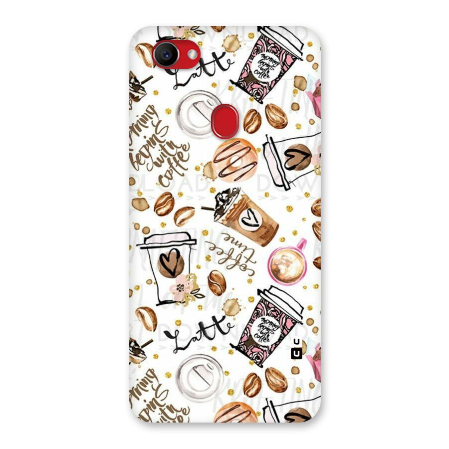 Cute Coffee Pattern Back Case for Oppo F7
