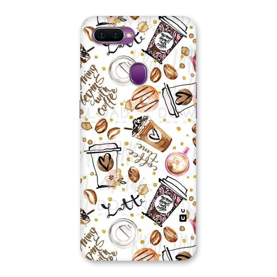 Cute Coffee Pattern Back Case for Oppo F9