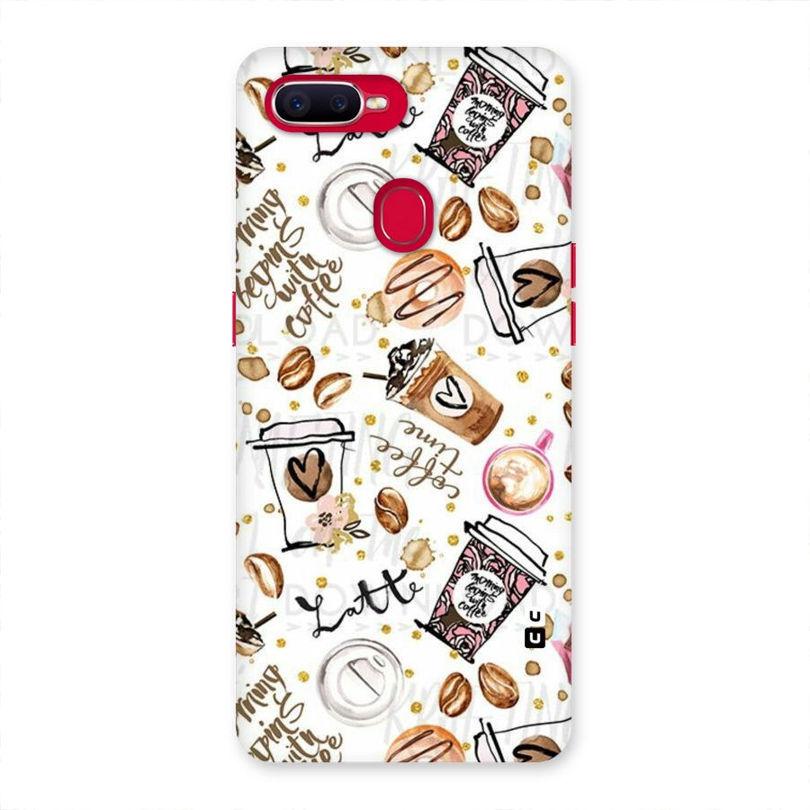 Cute Coffee Pattern Back Case for Oppo F9 Pro