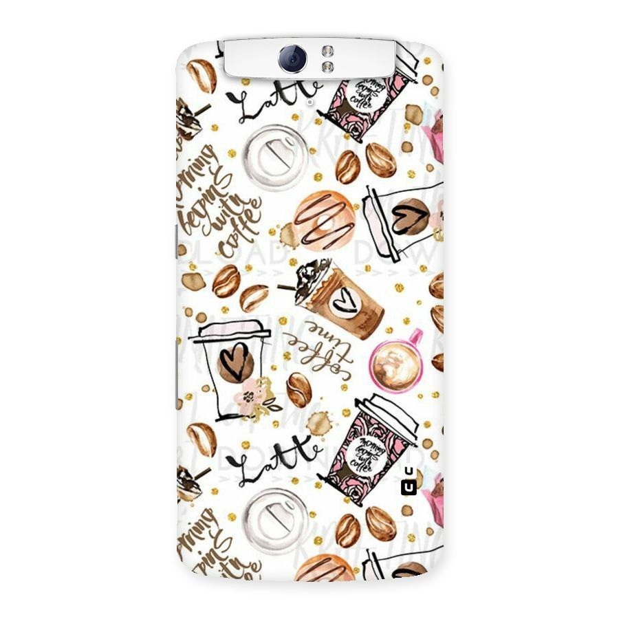 Cute Coffee Pattern Back Case for Oppo N1