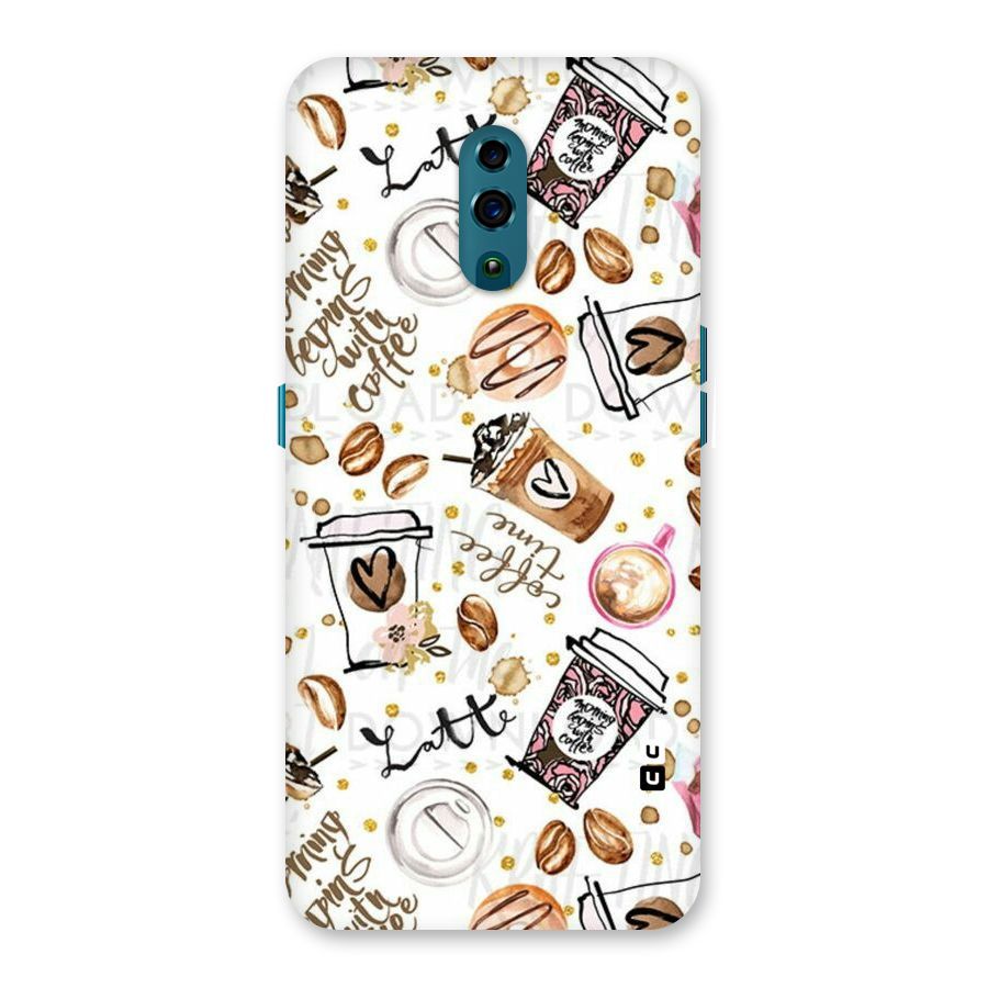 Cute Coffee Pattern Back Case for Oppo Reno