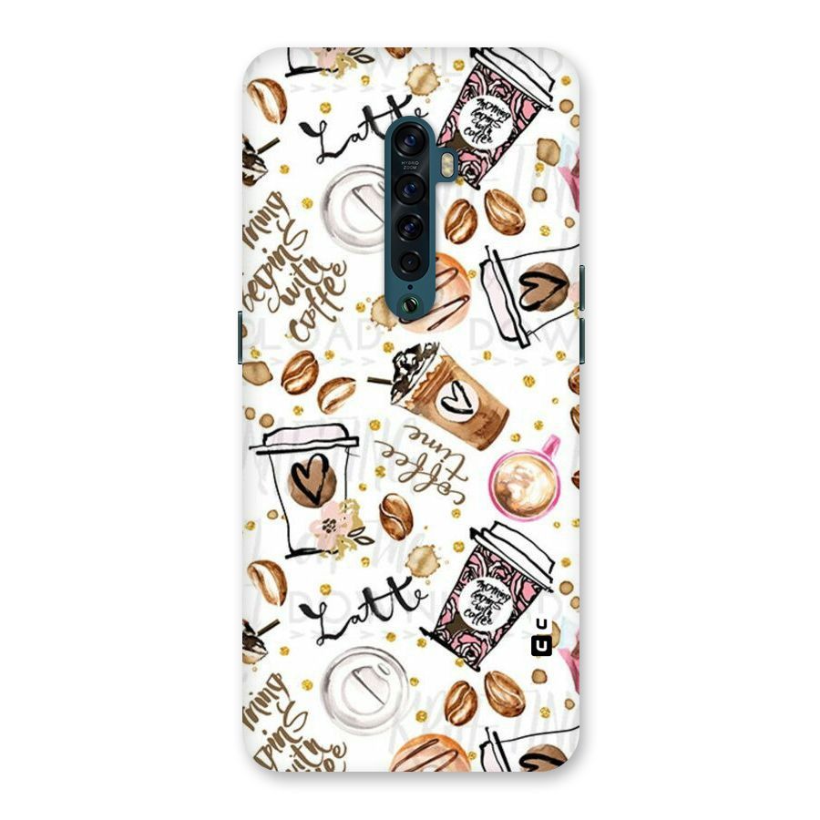 Cute Coffee Pattern Back Case for Oppo Reno2