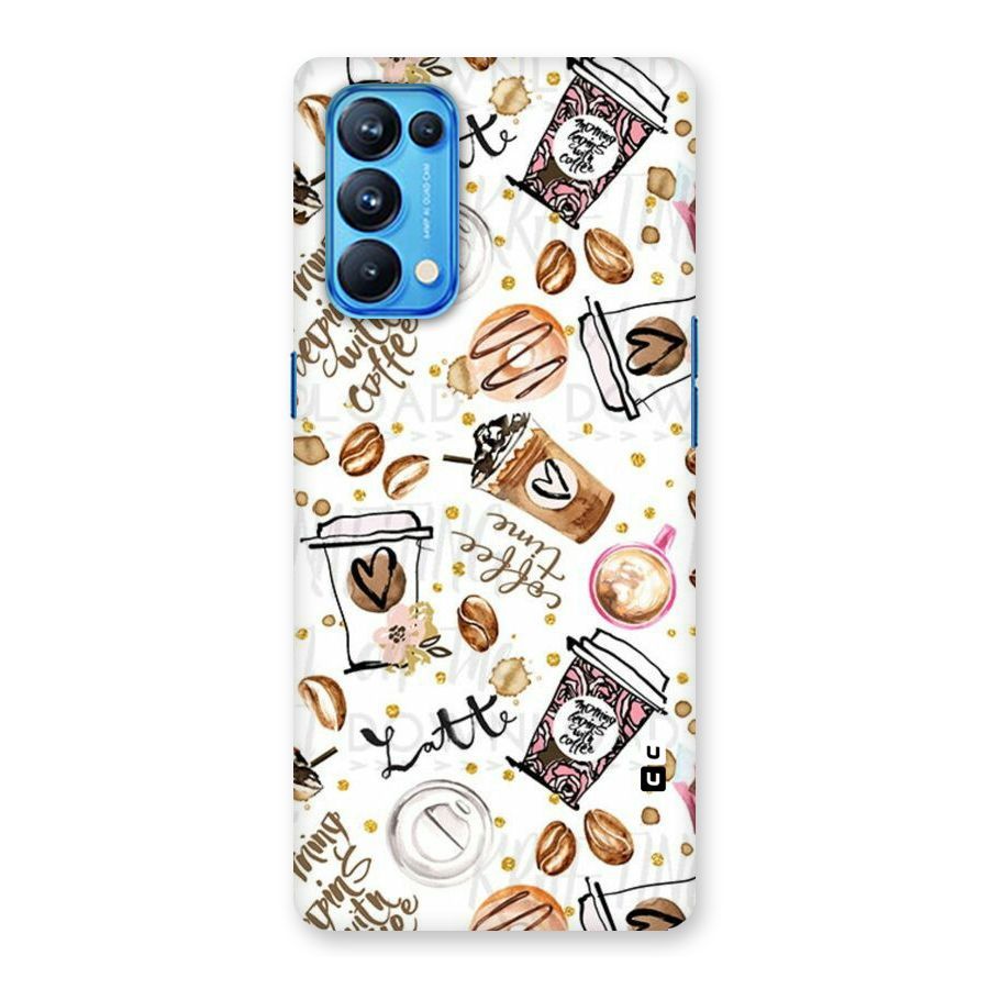 Cute Coffee Pattern Back Case for Oppo Reno5 Pro 5G