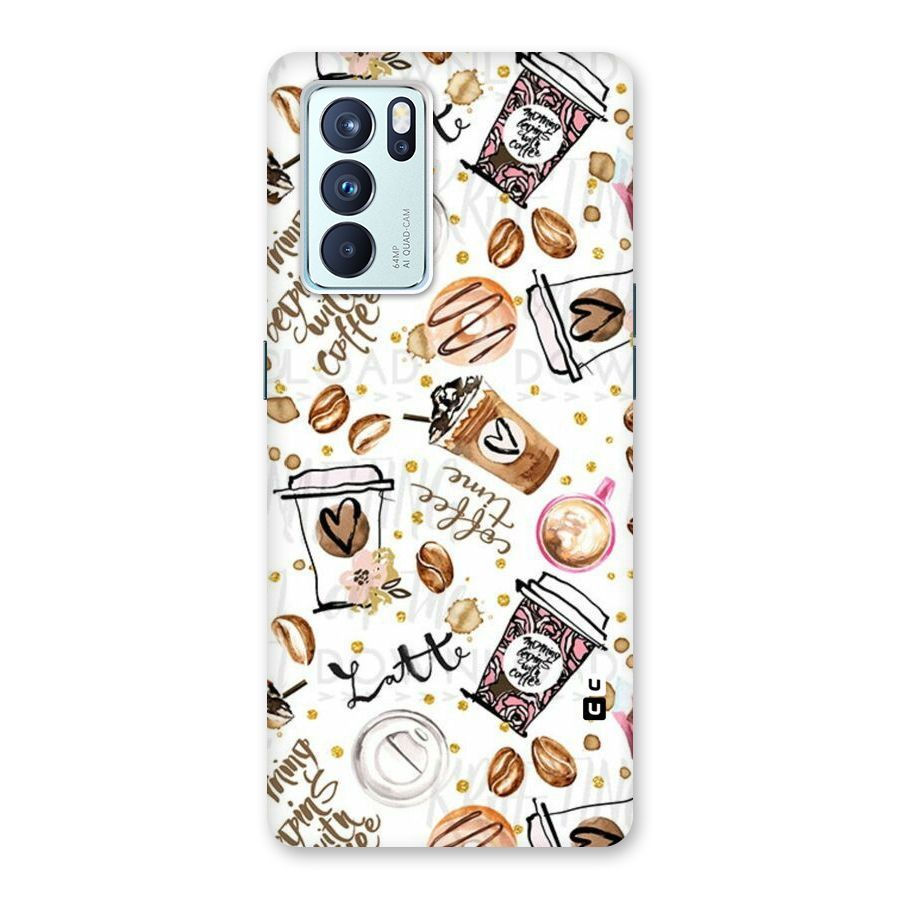 Cute Coffee Pattern Back Case for Oppo Reno6 Pro 5G