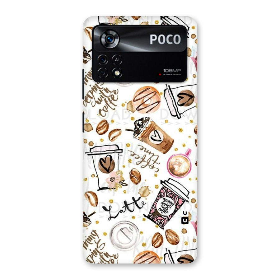 Cute Coffee Pattern Back Case for Poco X4 Pro 5G