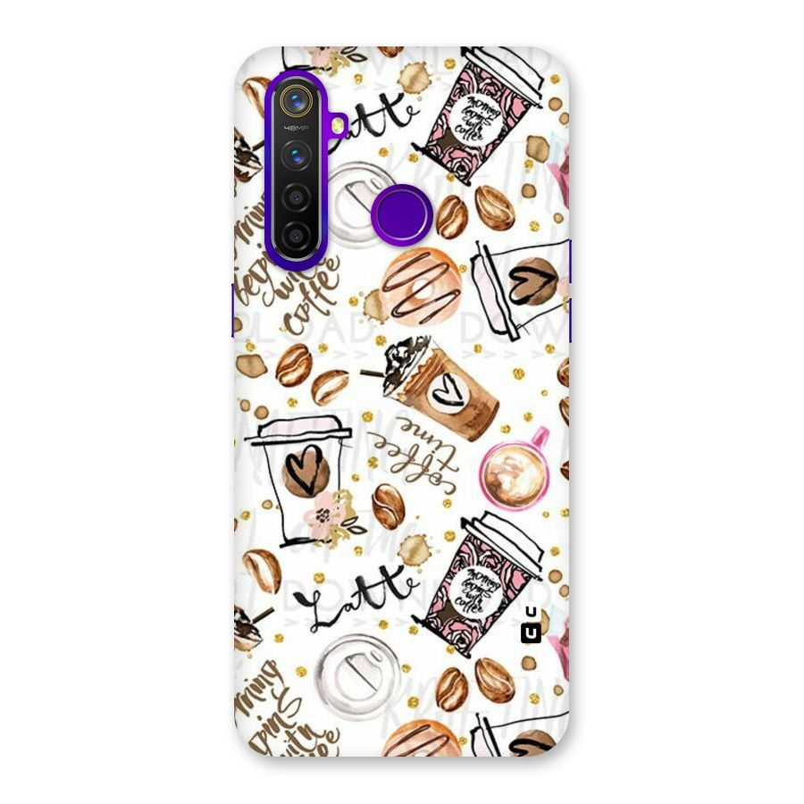 Cute Coffee Pattern Back Case for Realme 5 Pro