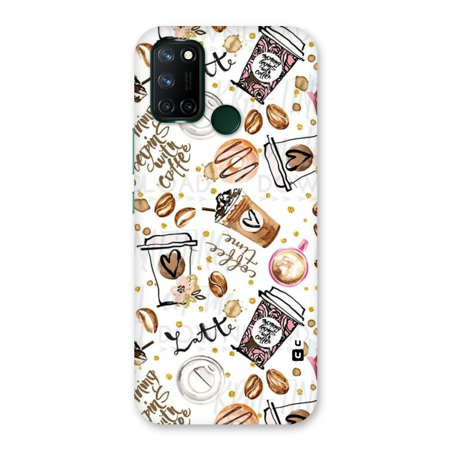 Cute Coffee Pattern Back Case for Realme 7i