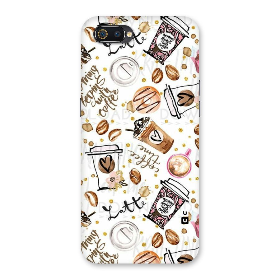 Cute Coffee Pattern Back Case for Realme C2
