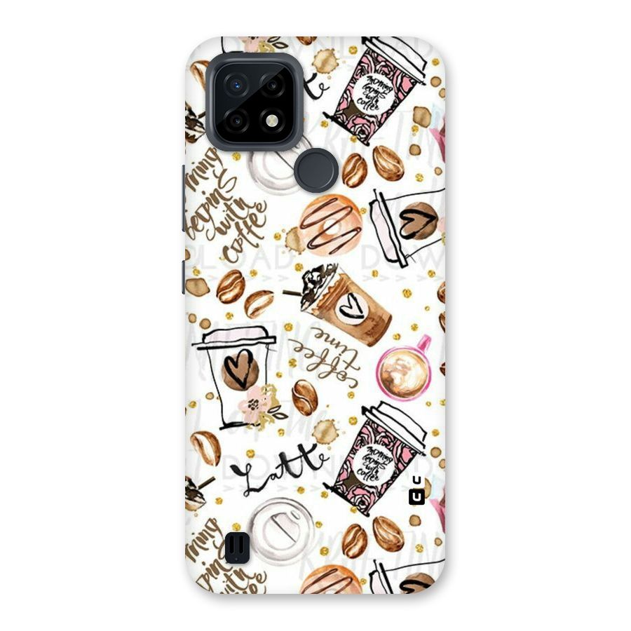 Cute Coffee Pattern Back Case for Realme C21