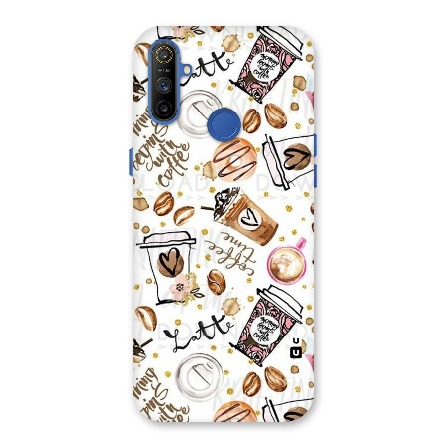 Cute Coffee Pattern Back Case for Realme Narzo 10A