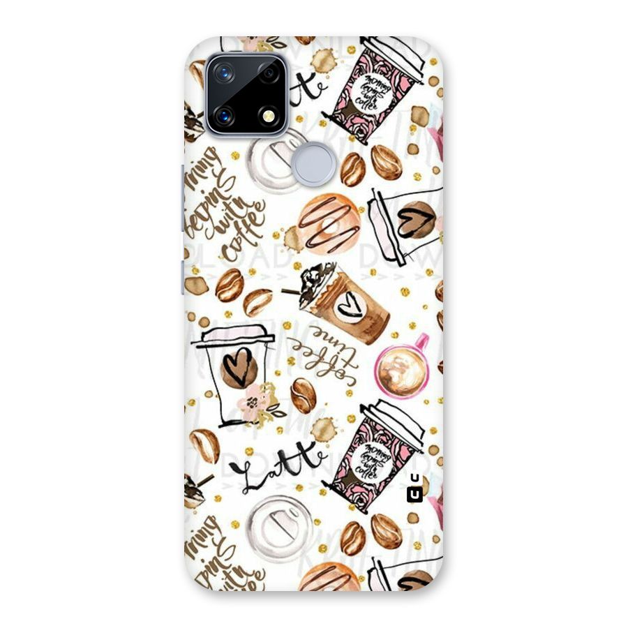 Cute Coffee Pattern Back Case for Realme Narzo 20